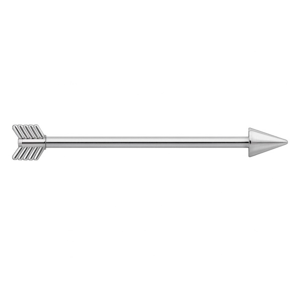 Industrial Barbell | 14G Stainless Steel | Arrow Scaffold Earring - Picture 1 of 1